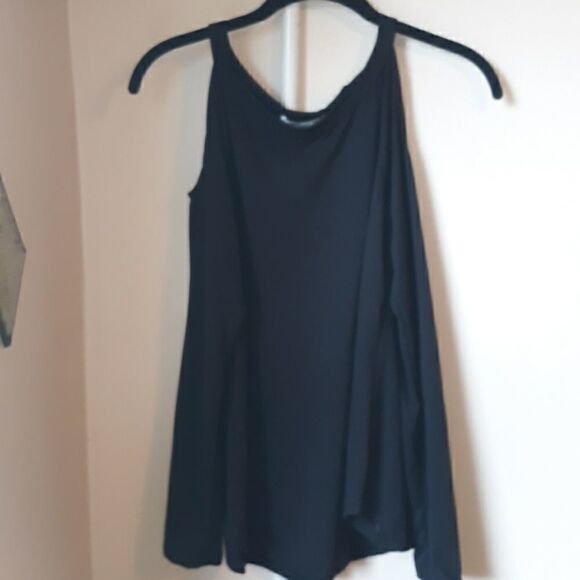 💫💫💫GAZE BLACK COLD SHOULDER BLOUSE SIZE MEDIUM - Picture 1 of 3